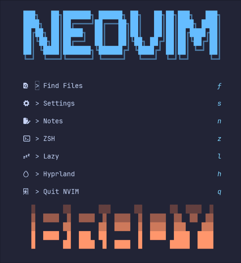 Neovim Alpha landing page